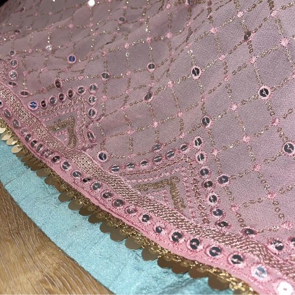 Lehenga- baby blue pink ombré - Picture 3 of 4